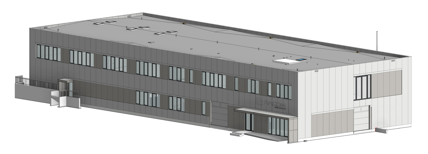 Novostavba haly firmy RACOM
