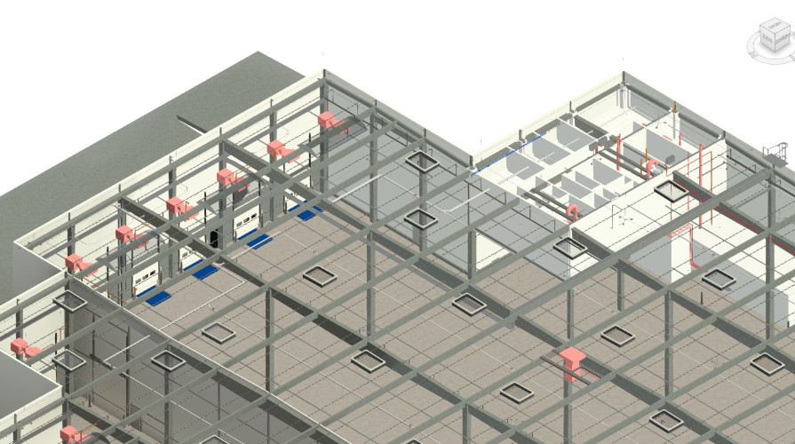 BIM model logistické haly