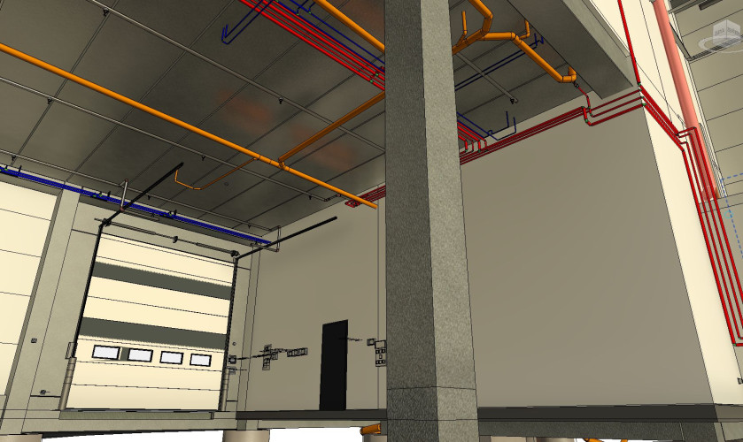 BIM model logistické haly