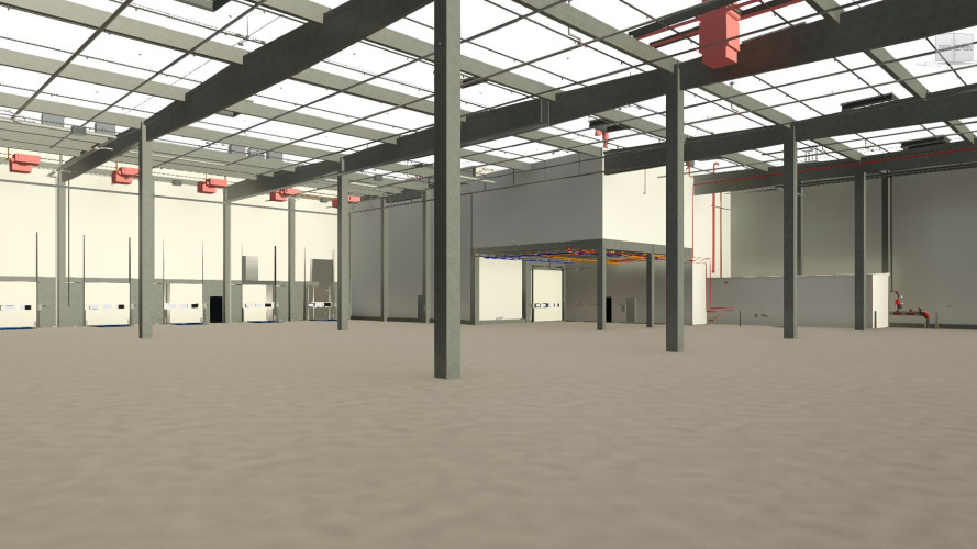 BIM model logistické haly